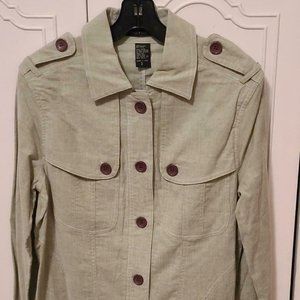Mel & Lisa Light Green Long Sleeve Shirt Jacket Size 2